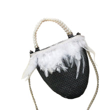 Load image into Gallery viewer, Fashion Women Weave Pearl Feather Crossbody Bag Hand Bag Shoulder Bag